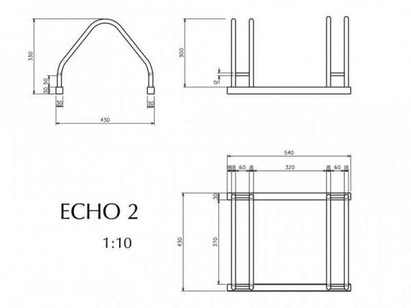 Polkupyöräteline echo-2 ruostumaton teräs