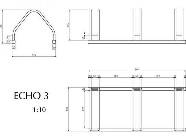 Polkupyöräteline echo-3 mainonnalla