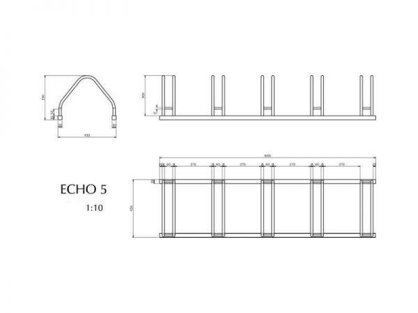 Polkupyöräteline echo-5 ruostumaton teräs