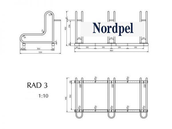 Polkupyöräteline rad-3 musta