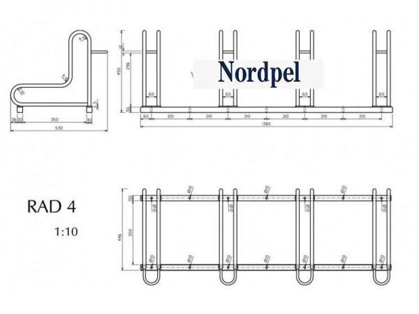 Polkupyöräteline rad-4 mainonnalla